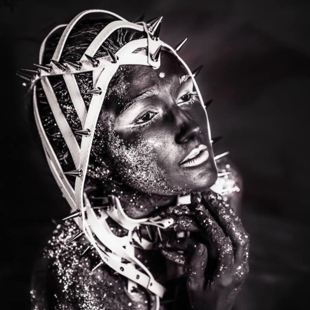 Hand Crafted Spiked Leather Hood - Picture 4 of 4